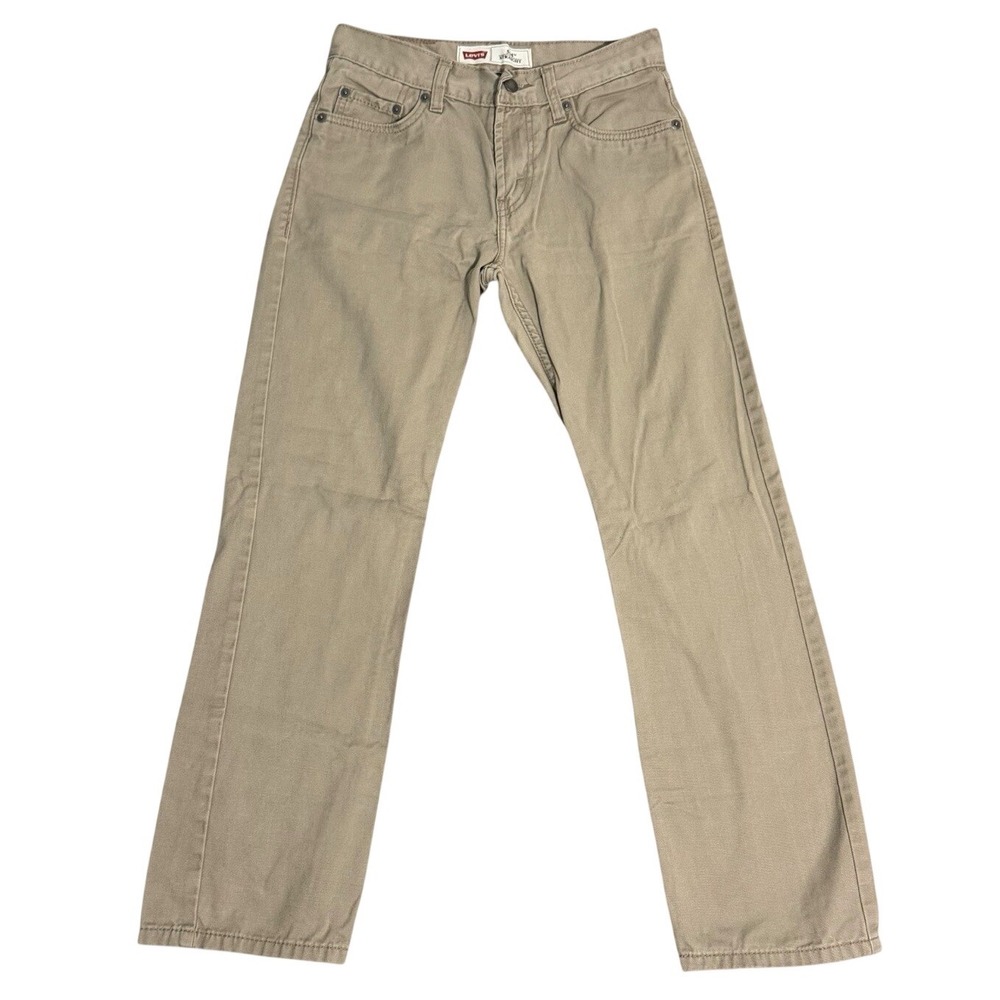Levi's 514 Straight Leg Khaki Pants Boys Youth Size 14 Regular 27x27 Beige